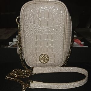 Natalie Wood Petal Pink GraceCroc-Embossed Crossbody